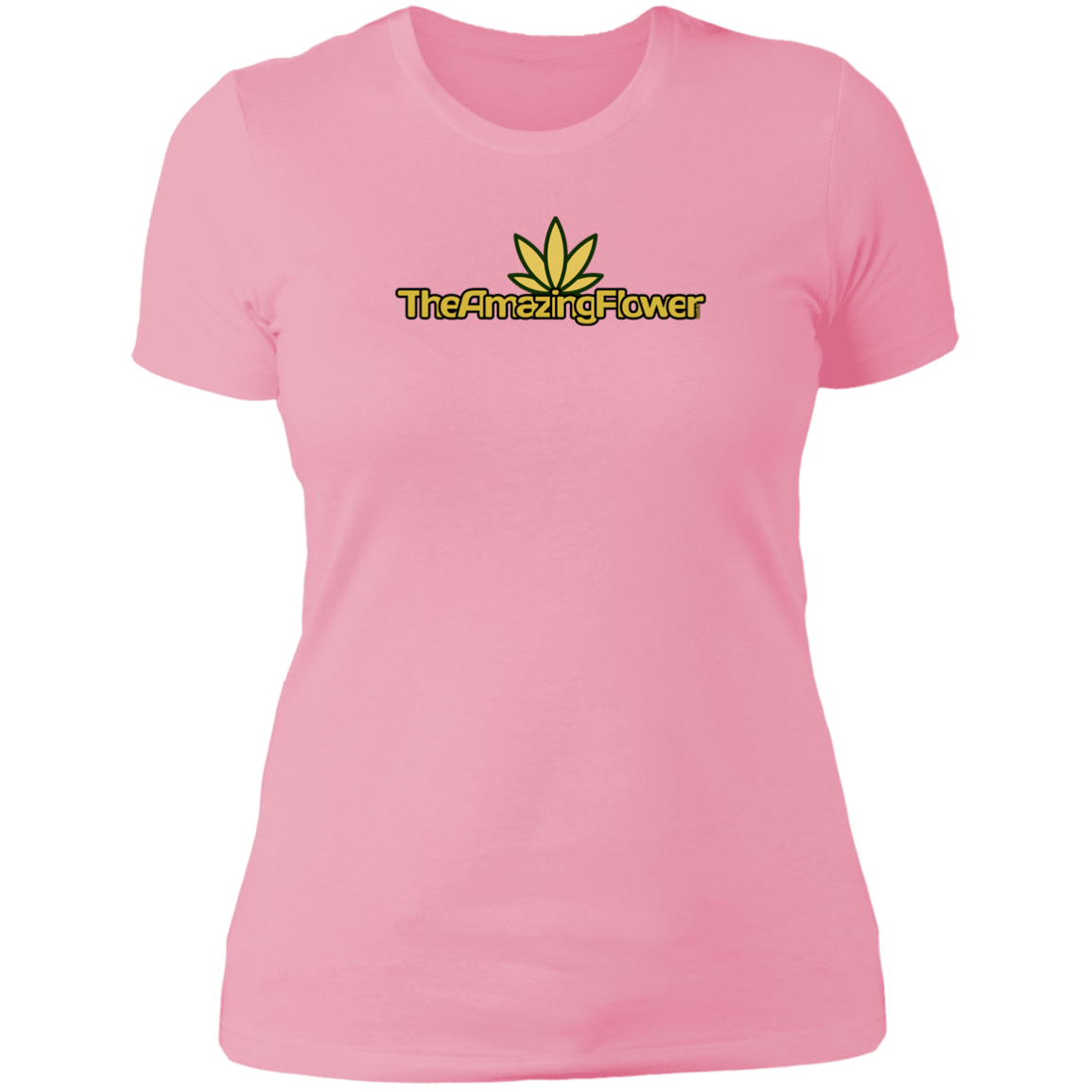 Old Gold Hemp Leaf Logo Women's T-Shirt in light pink