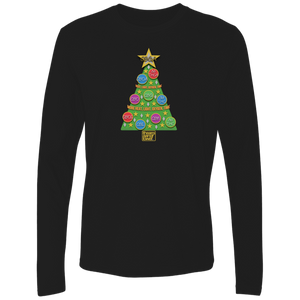 Open image in slideshow, Cannabinoid Holiday Tree Long Sleeve T-shirt - Black
