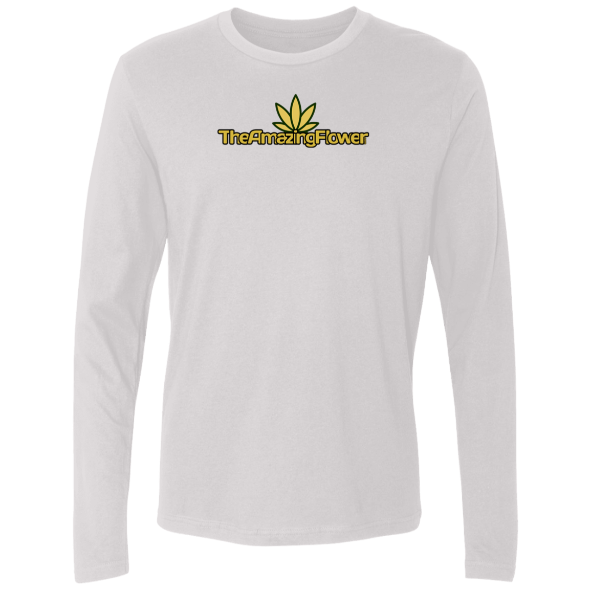Old Gold Hemp Leaf Logo Long Sleeve T-Shirt in white