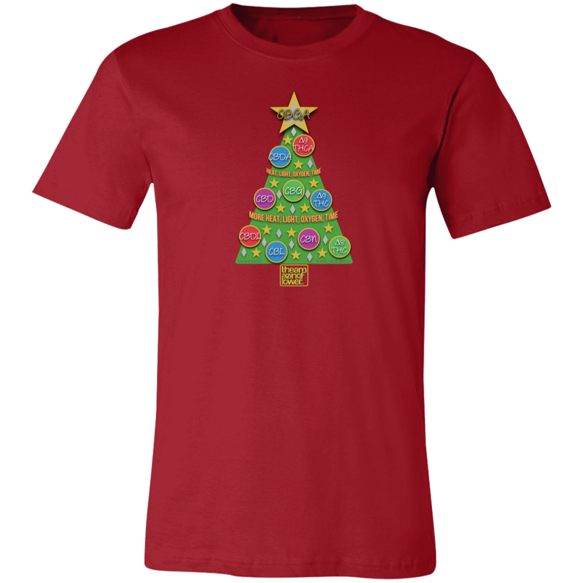 Cannabinoid Holiday Tree T-Shirt - Red