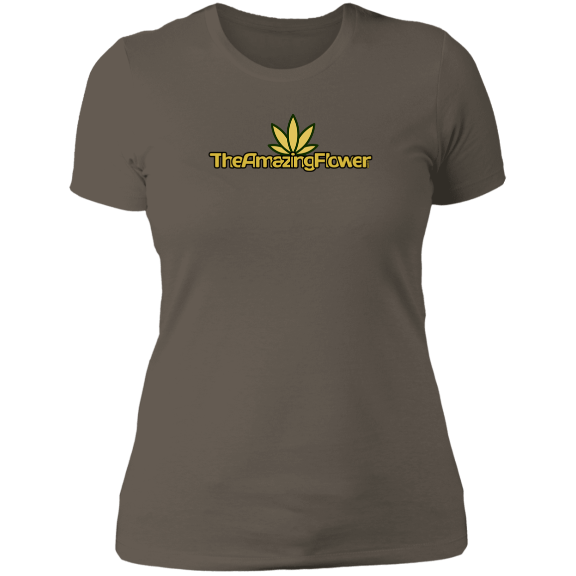 Old Gold Hemp Leaf Logo Women's T-Shirt in warm grey