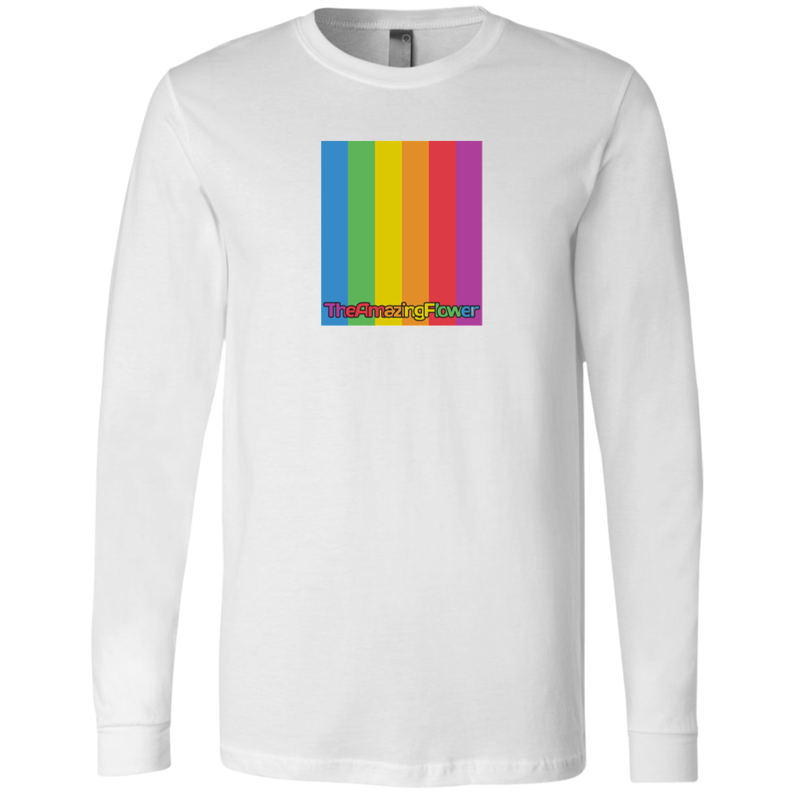 Rainbow Logo Long Sleeve T-Shirt from TheAmazingFlower.com (White)