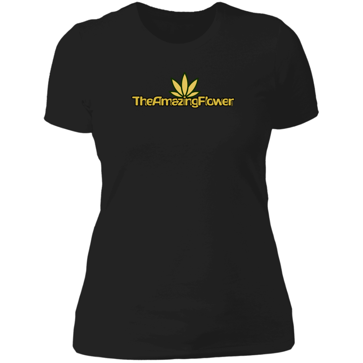 Old Gold Hemp Leaf Logo Women's T-Shirt in black