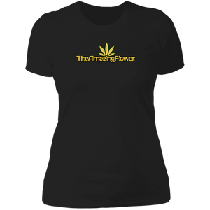 Open image in slideshow, Old Gold Hemp Leaf Logo Women&#39;s T-Shirt in black
