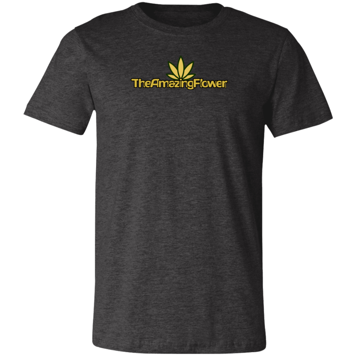 Old Gold Hemp Leaf Logo T-Shirt in dark grey heather