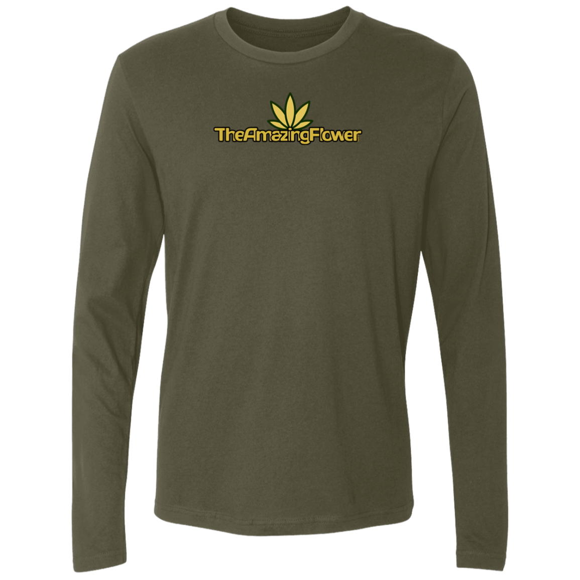 Old Gold Hemp Leaf Logo Long Sleeve T-Shirt in military green
