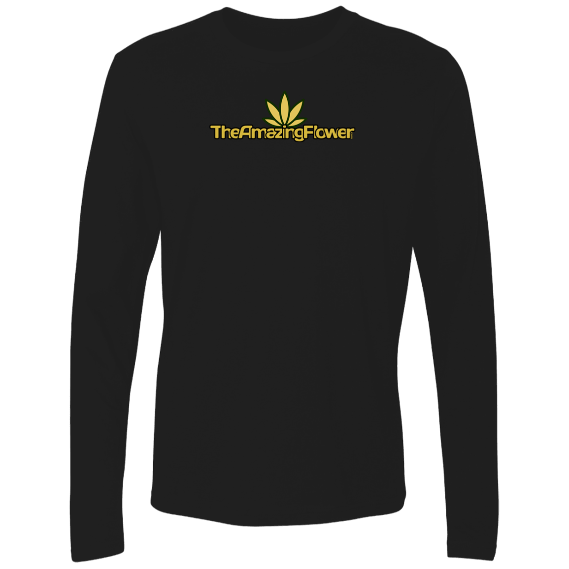Old Gold Hemp Leaf Logo Long Sleeve T-Shirt in black