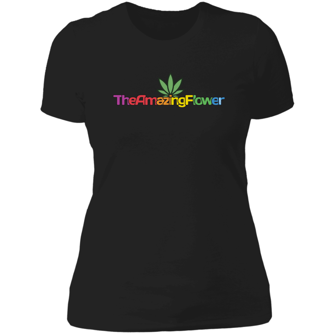 Hemp Leaf Logo Women's T-Shirt from TheAmazingFlower.com (Black)
