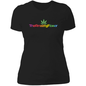 Open image in slideshow, Hemp Leaf Logo Women&#39;s T-Shirt from TheAmazingFlower.com (Black)
