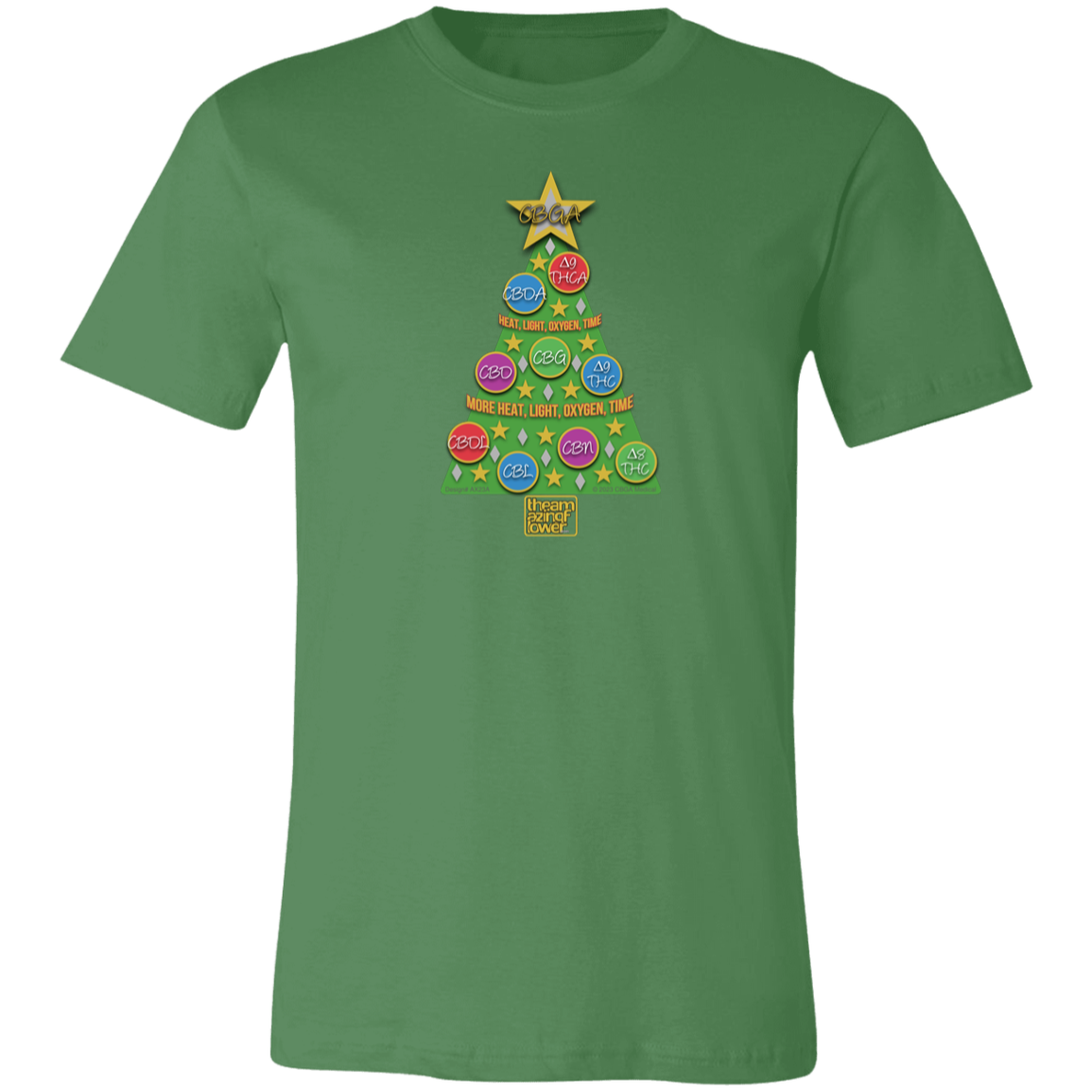 Cannabinoid Holiday Tree T-Shirt - Leaf Green
