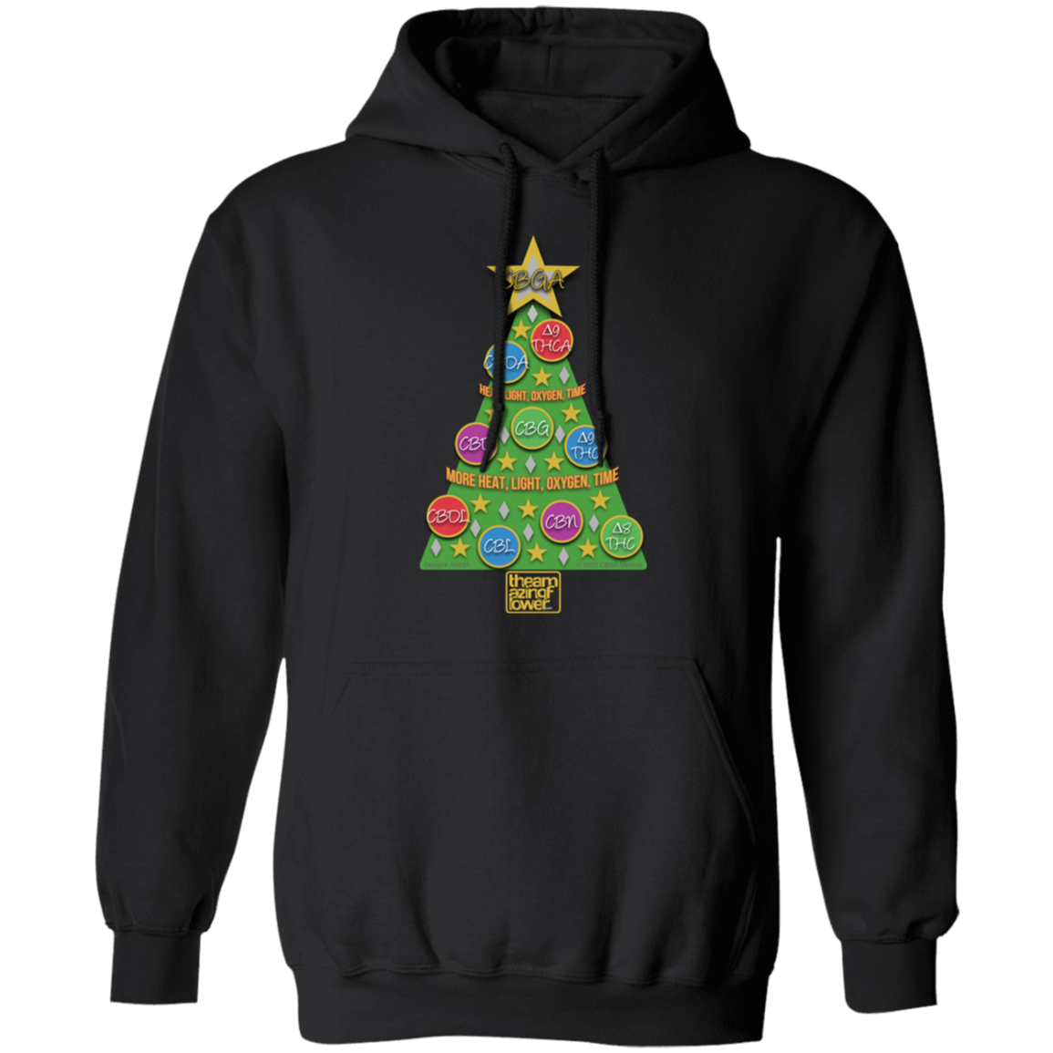 Cannabinoid Holiday Tree Pullover Hoodie - Black