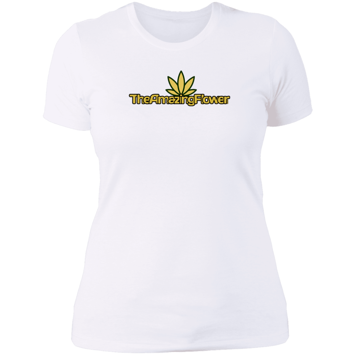 Old Gold Hemp Leaf Logo Women's T-Shirt in white