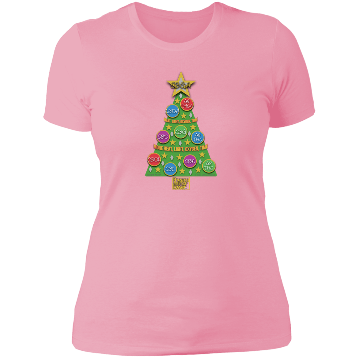 Cannabinoid Holiday Tree Women's T-Shirt - Light Pink