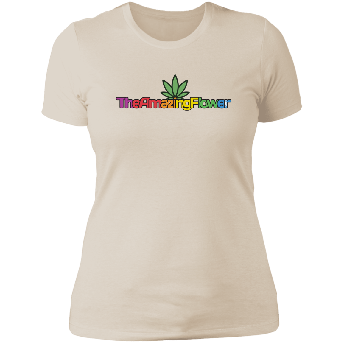 Hemp Leaf Logo Women's T-Shirt from TheAmazingFlower.com (Ivory)