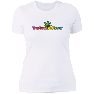 Open image in slideshow, Hemp Leaf Logo Women&#39;s T-Shirt from TheAmazingFlower.com (White)
