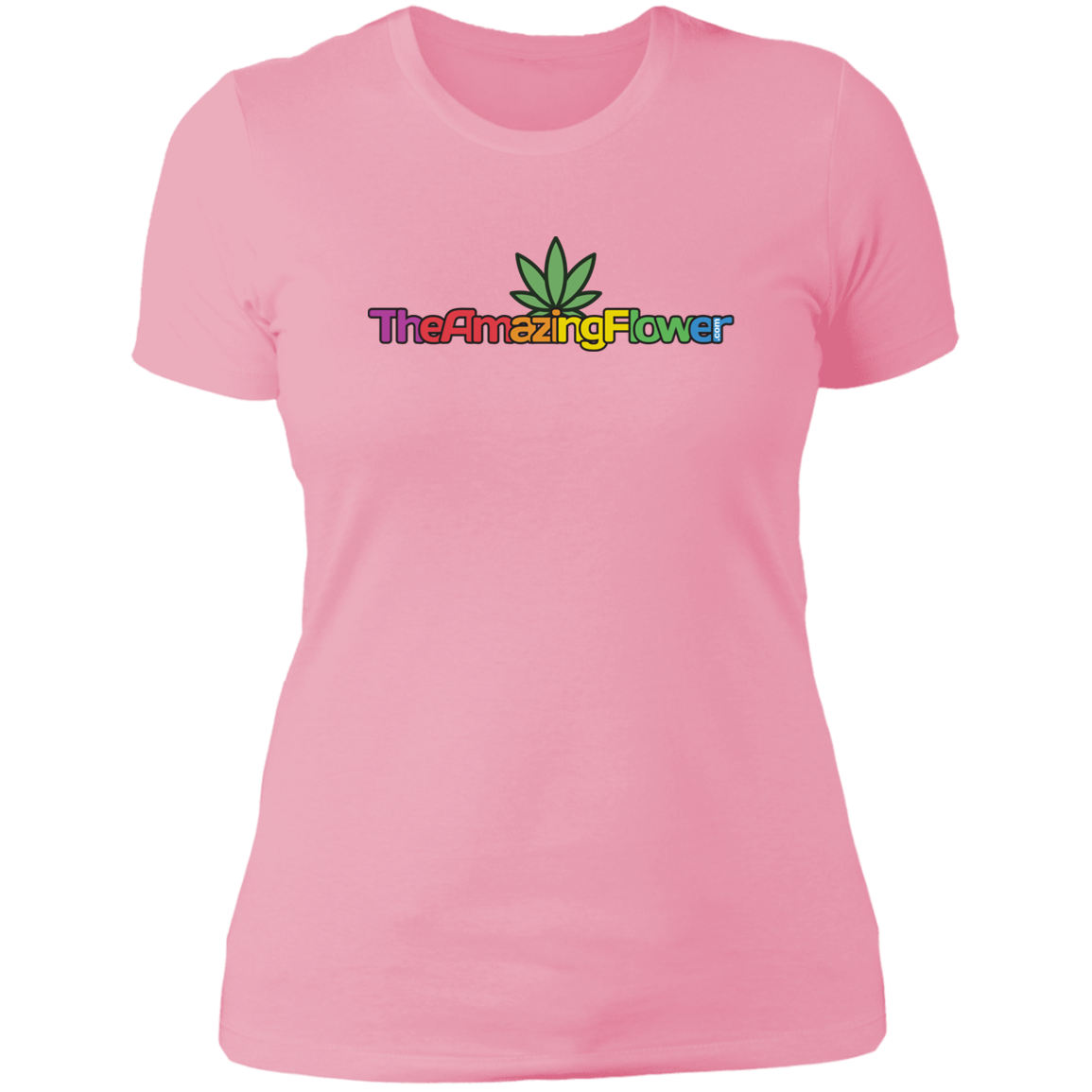 Hemp Leaf Logo Women's T-Shirt from TheAmazingFlower.com (Light Pink)