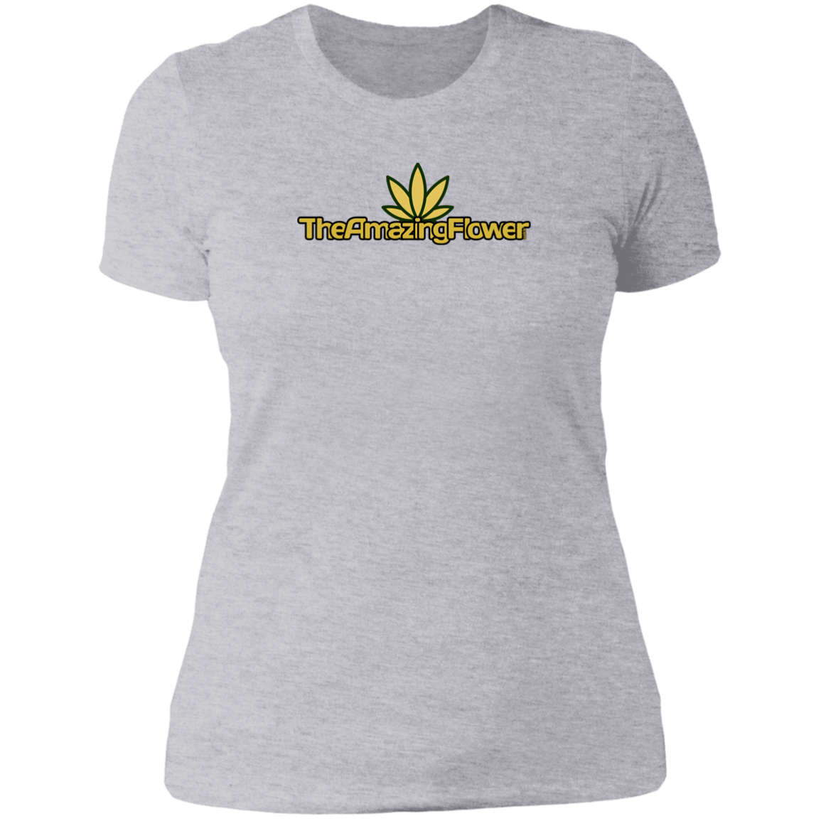 Old Gold Hemp Leaf Logo Women's T-Shirt in heather grey
