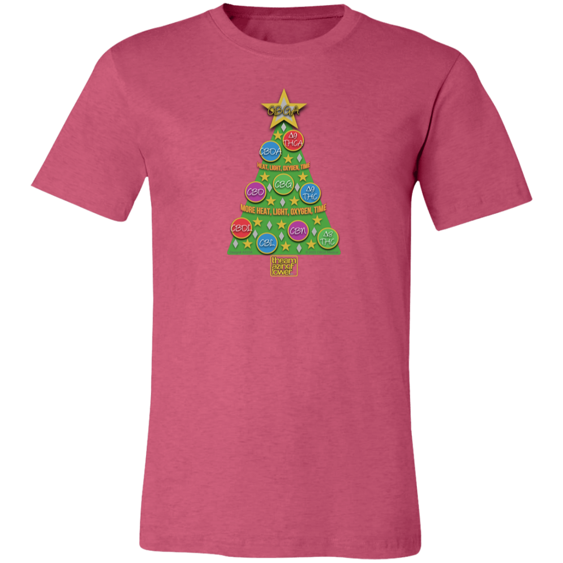 Cannabinoid Holiday Tree T-Shirt - Raspberry Red