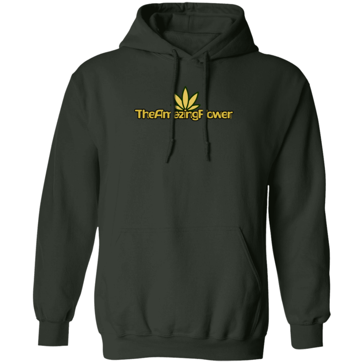 Old Gold Hemp Leaf Logo Pullover Hoodie in military green