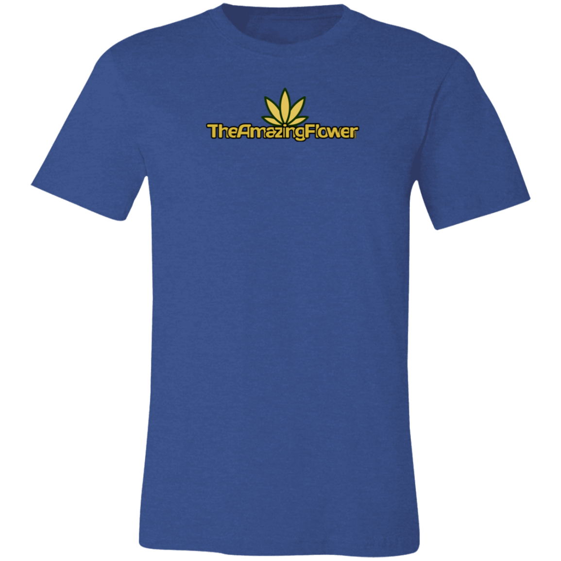 Old Gold Hemp Leaf Logo T-Shirt in heather royal blue