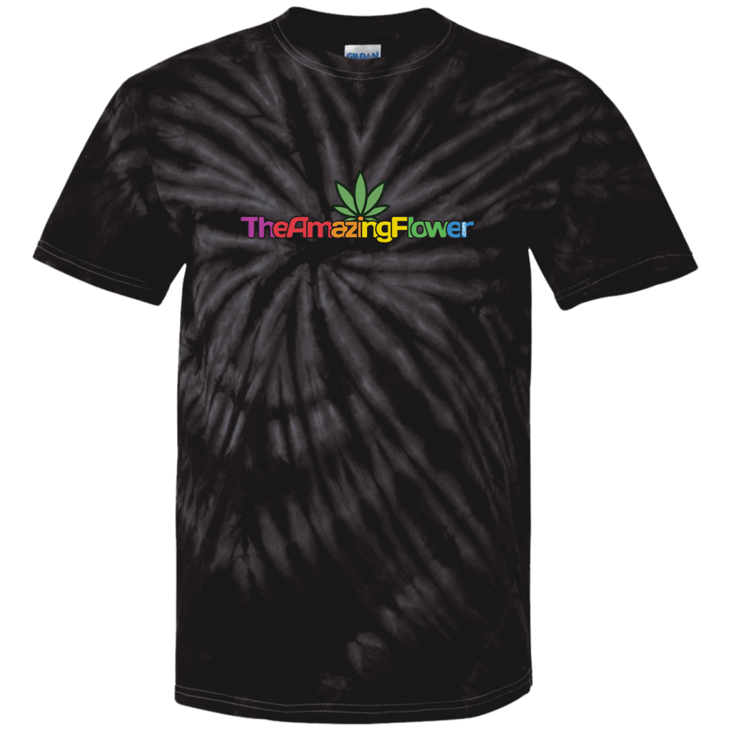 Hemp Leaf Logo Tie-Dye T-Shirt from TheAmazingFlower.com (Black)