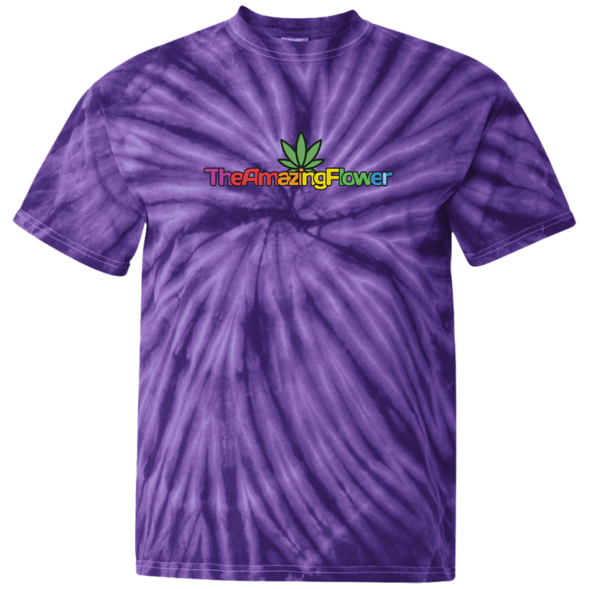 Hemp Leaf Logo Tie-Dye T-Shirt from TheAmazingFlower.com (Purple)