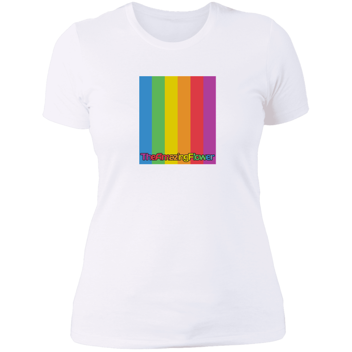 TheAmazingFlower.com Rainbow Logo Women's White T-Shirt