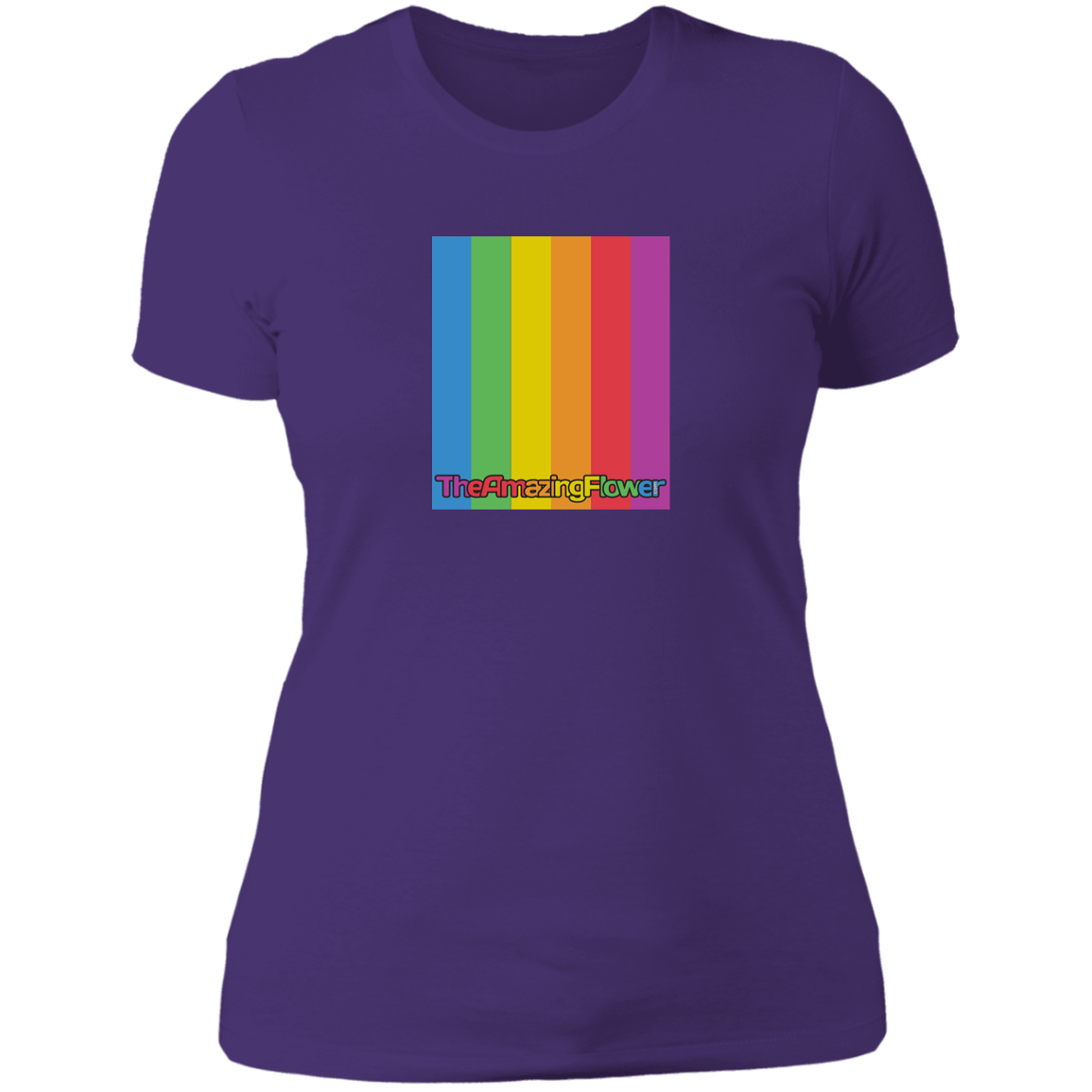 TheAmazingFlower.com Rainbow Logo Women's Purple T-Shirt