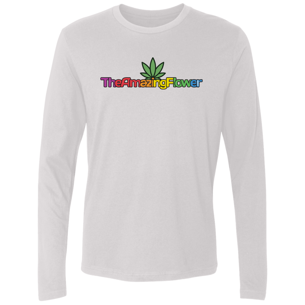 Hemp Leaf Logo Long Sleeve T-Shirt from TheAmazingFlower.com (White)