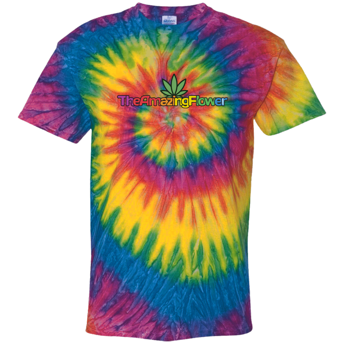 Hemp Leaf Logo Tie-Dye T-Shirt from TheAmazingFlower.com (Moondance rainbow)