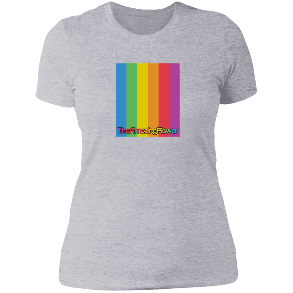 TheAmazingFlower.com Rainbow Logo Women's Heather Gray T-Shirt